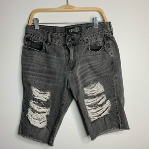 Hot Topic Rude Cut-off Grey Distressed Shorts